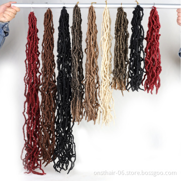 Wholesale Bobbi Boss Nu Locs Red 18' 36' Synthetic Crochet Hair Braid Extensions Ombre Faux Soft Locs nu locs Hair ALL Colors